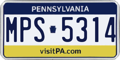 PA license plate MPS5314
