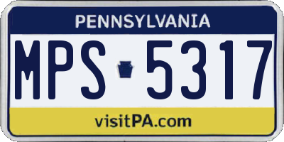 PA license plate MPS5317