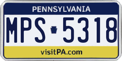 PA license plate MPS5318
