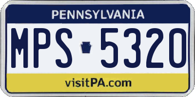 PA license plate MPS5320