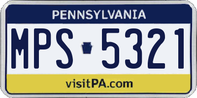 PA license plate MPS5321