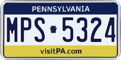 PA license plate MPS5324