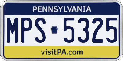 PA license plate MPS5325