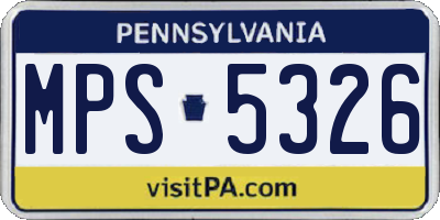 PA license plate MPS5326
