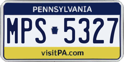 PA license plate MPS5327