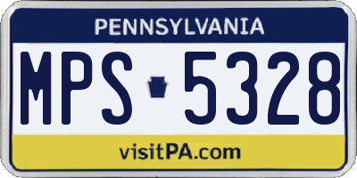 PA license plate MPS5328