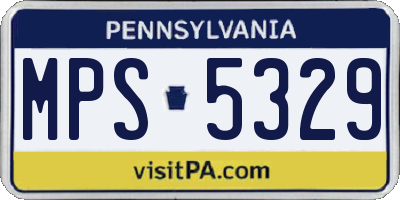 PA license plate MPS5329