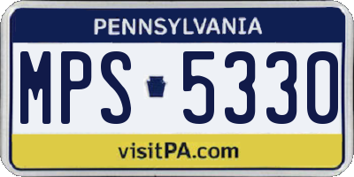 PA license plate MPS5330