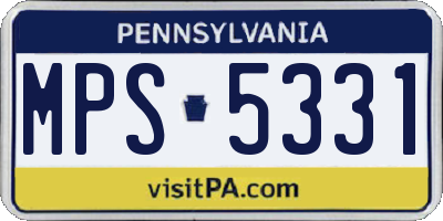 PA license plate MPS5331