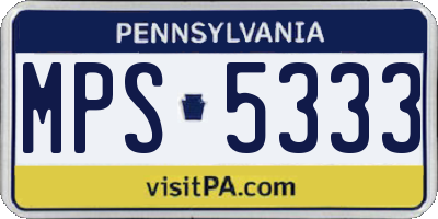 PA license plate MPS5333