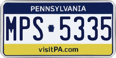 PA license plate MPS5335