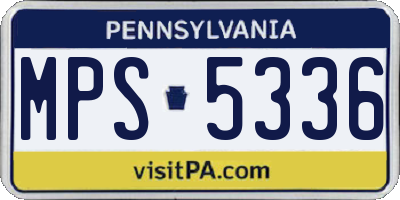 PA license plate MPS5336