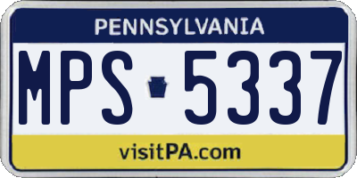 PA license plate MPS5337