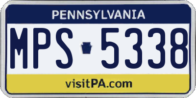 PA license plate MPS5338