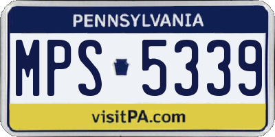PA license plate MPS5339