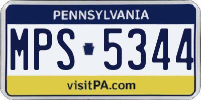 PA license plate MPS5344