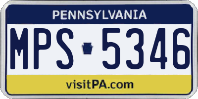 PA license plate MPS5346