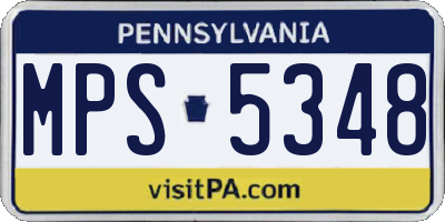 PA license plate MPS5348