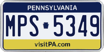 PA license plate MPS5349