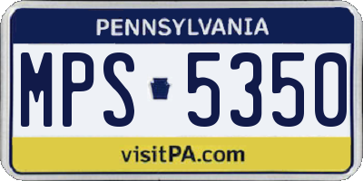 PA license plate MPS5350