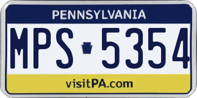 PA license plate MPS5354