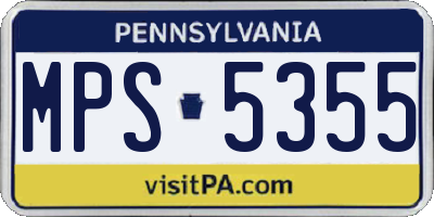 PA license plate MPS5355