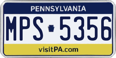 PA license plate MPS5356