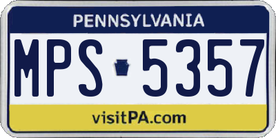PA license plate MPS5357