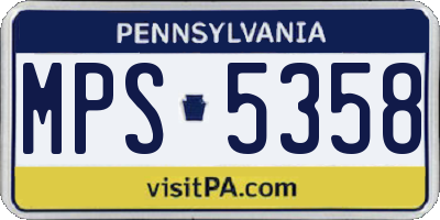 PA license plate MPS5358