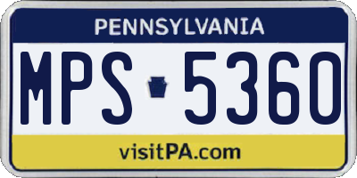 PA license plate MPS5360