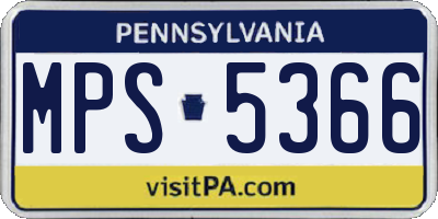 PA license plate MPS5366