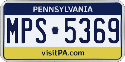 PA license plate MPS5369