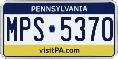 PA license plate MPS5370