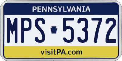 PA license plate MPS5372