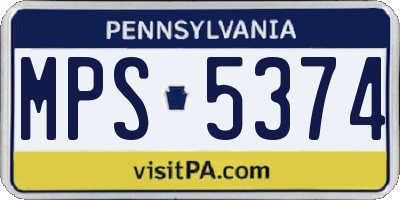 PA license plate MPS5374