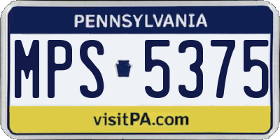 PA license plate MPS5375