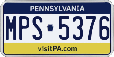 PA license plate MPS5376