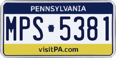 PA license plate MPS5381