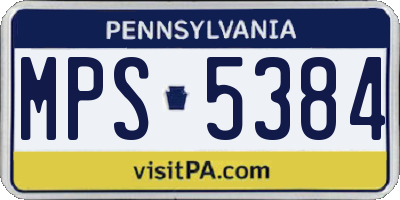 PA license plate MPS5384
