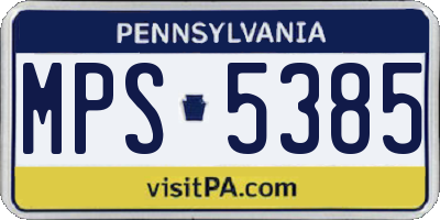 PA license plate MPS5385