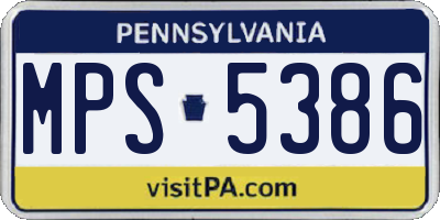 PA license plate MPS5386