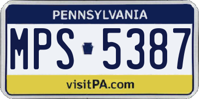 PA license plate MPS5387