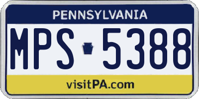PA license plate MPS5388