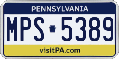 PA license plate MPS5389