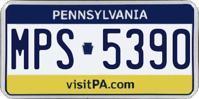 PA license plate MPS5390