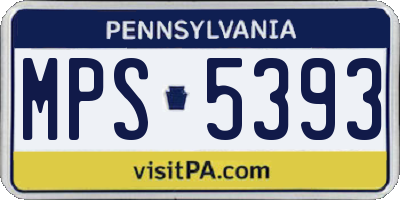 PA license plate MPS5393