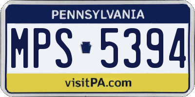 PA license plate MPS5394