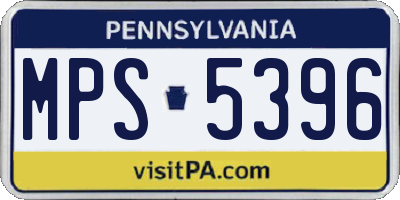 PA license plate MPS5396