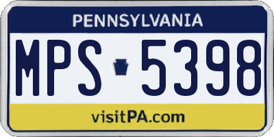 PA license plate MPS5398