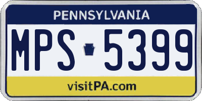 PA license plate MPS5399